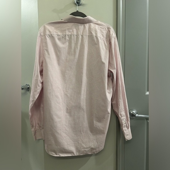 Banana Republic Non-Iron Button Down Shirt Standard Fit Mens Large Pink White - Picture 2 of 11